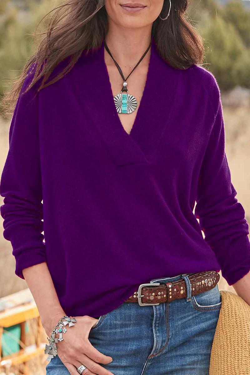 Levoire | Top Uni À Encolure En V Avec Détails À Fente Lilas