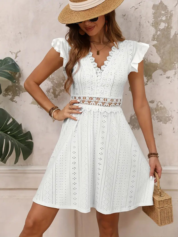 Levoire | Robe De Vacances Avec Décolleté En V En Dentelle Pour Femmes