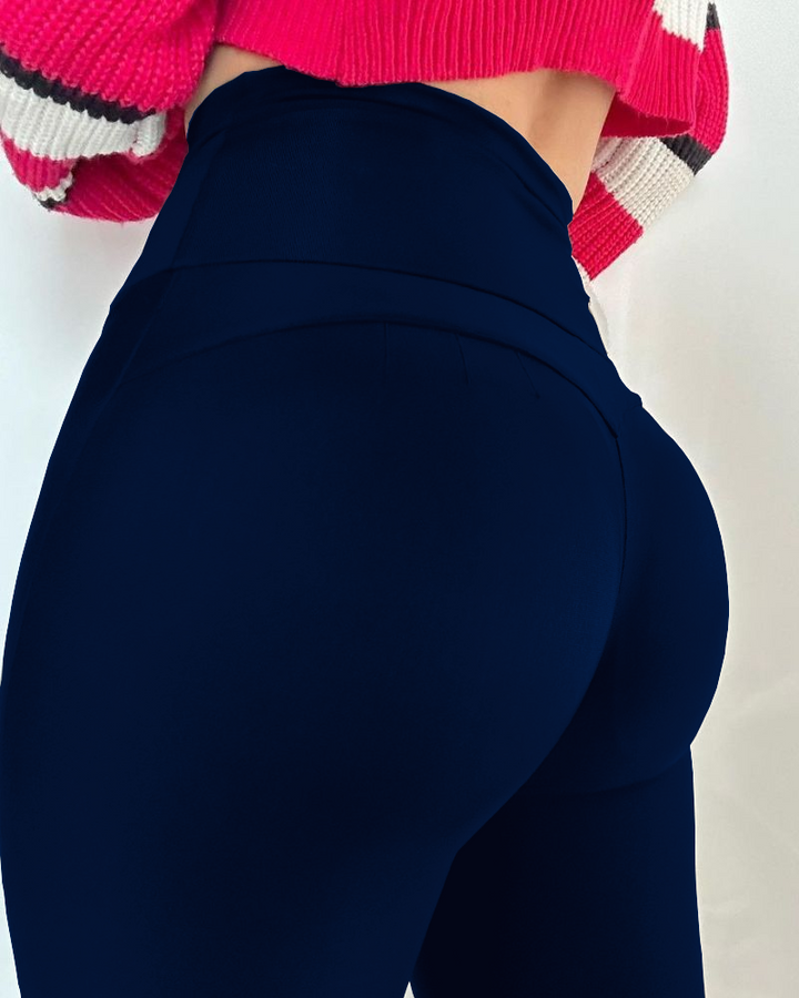 Levoire | Contrôle Du Ventre Zipper Arrire Po Lift Pantalon Bleu
