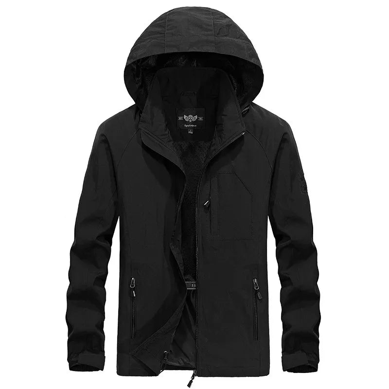 Levoire | Veste de randonnée imperméable avec capuche amovible Noir