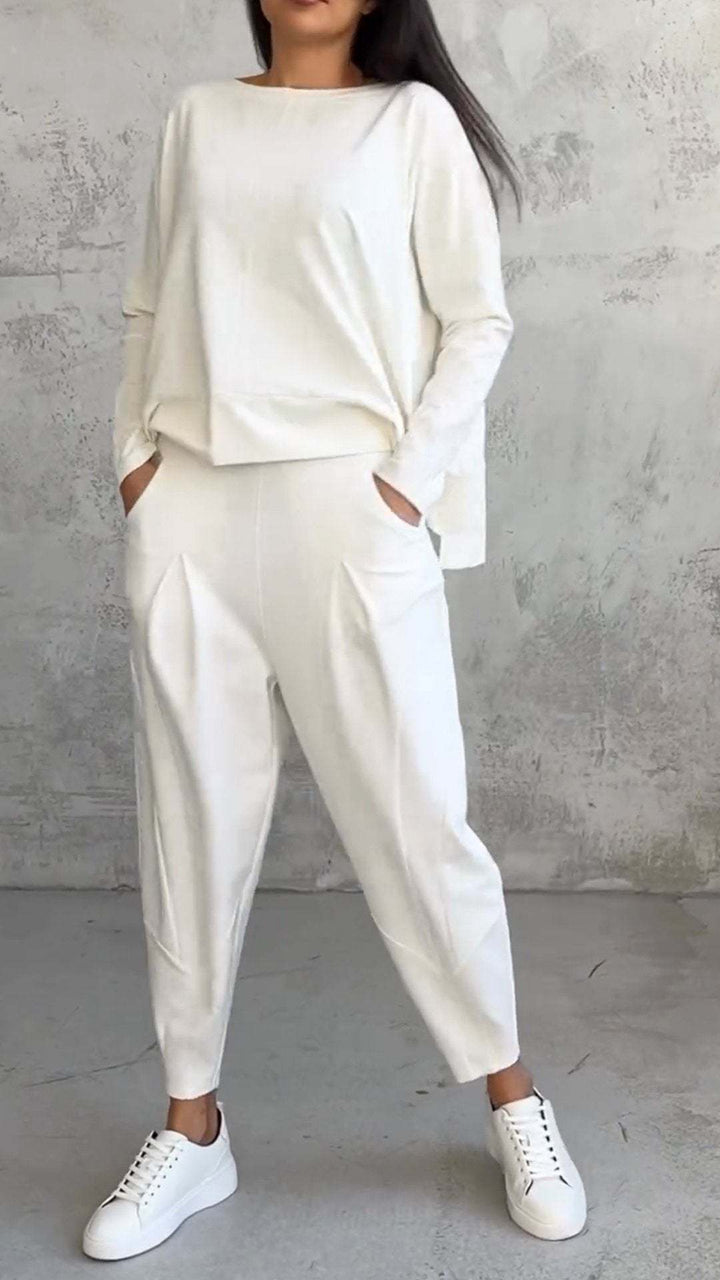 Levoire | Combinaison Manches Longues Design Irrégulier Blanc