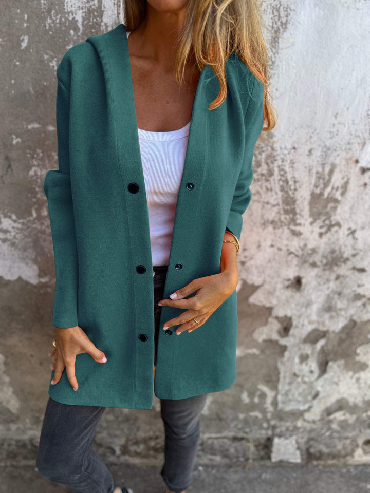 Levoire | Blazer Rento Sweat À Capuche Et Bouton Unique Vert