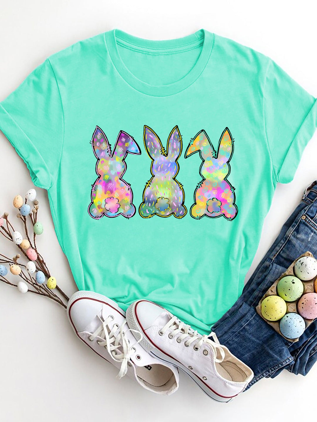 Levoire | Rabbit Col rond T-shirt à manches courtes Aqua