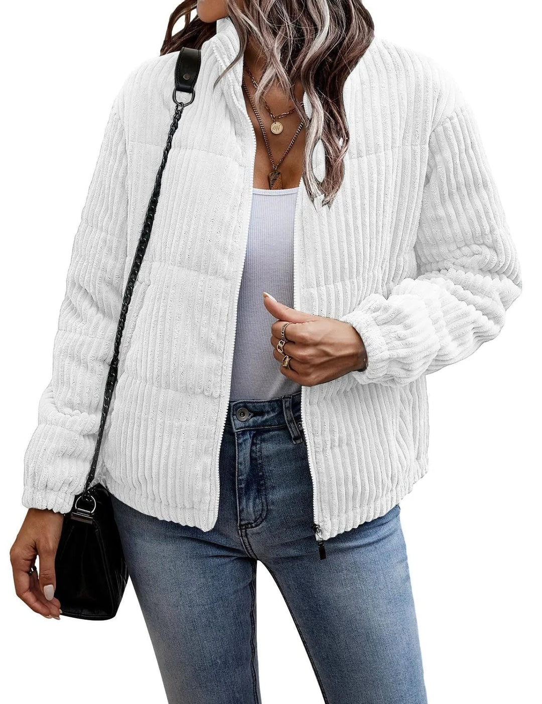 Levoire | Veste légère avec cordon et poche courte Blanc