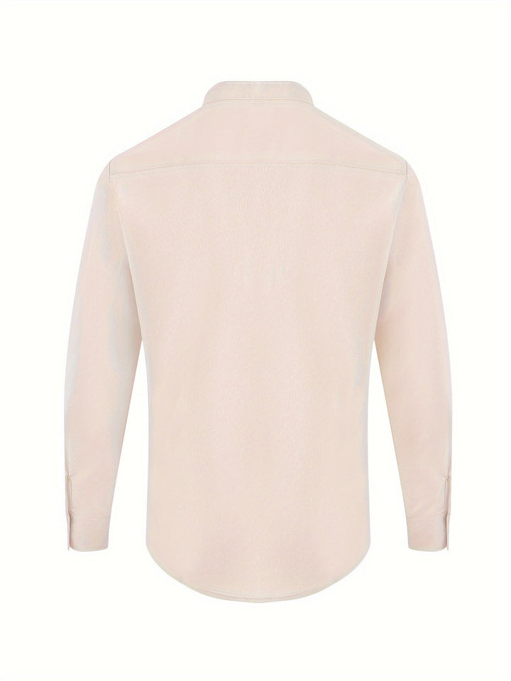Levoire | T-Shirt Henley Homme Style Rétro À Manches Longues Uni