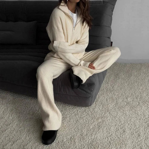 Levoire | Robe en tricot avec revers et fermeture éclair à mi-longueur