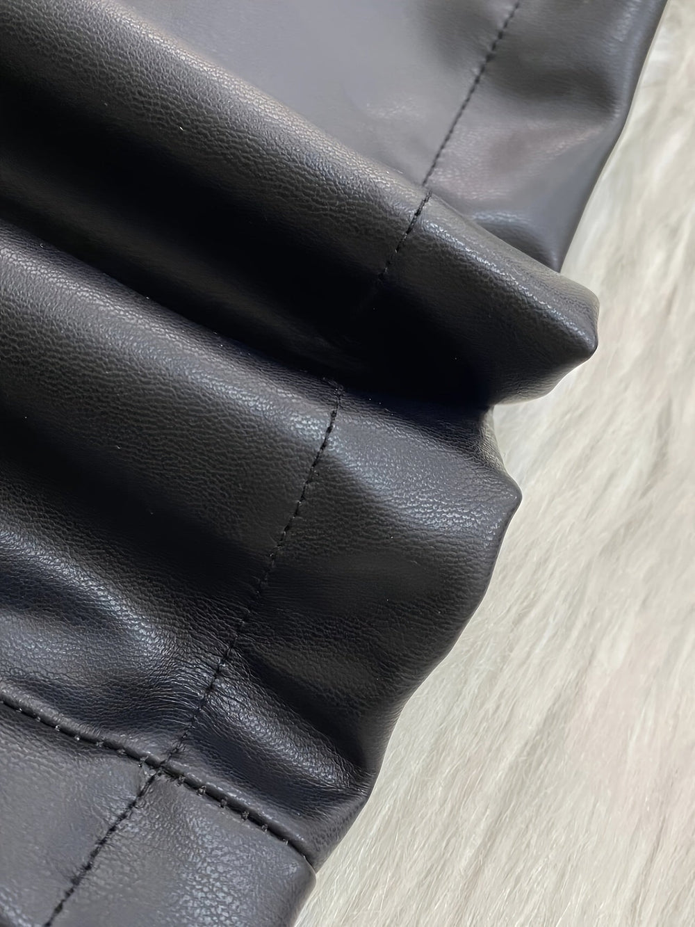 Levoire | Manteau Long Élégant En Look Cuir