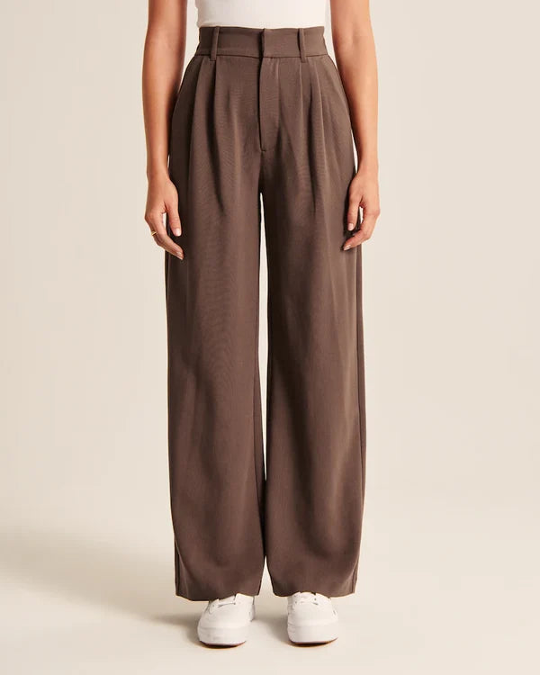 Levoire | Pantalons Larges Brun foncé