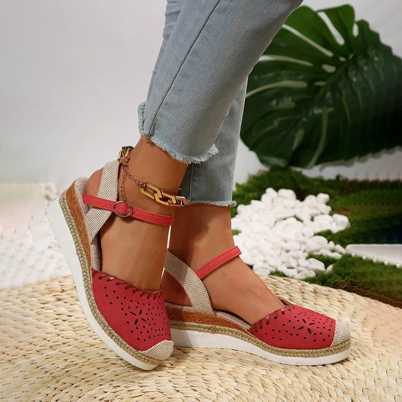 Levoire | Sandales À Talon Compensé Élégantes Avec Lanière Au Niveau Du Pied Pour Femmes