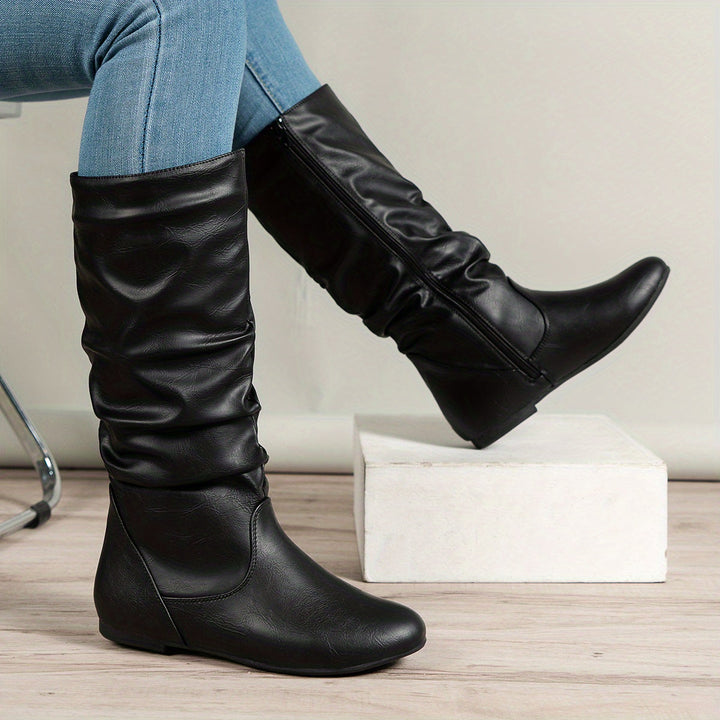 Levoire | Retro Femmes Bottes D'Équitation Avec Fermeture Éclair Noir 39