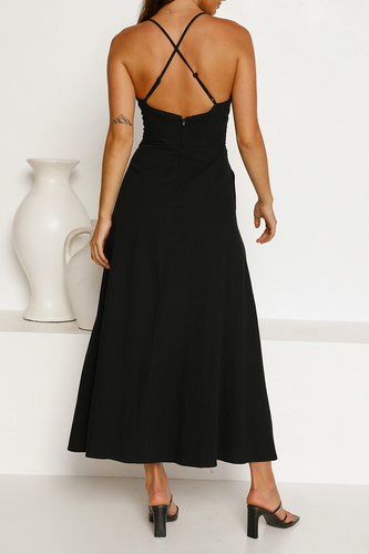 Levoire | Robe longue dos ouvert avec décolleté en V