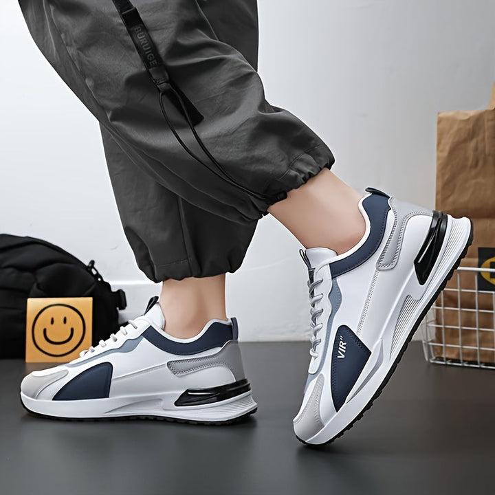 Levoire | Baskets De Course Tendance À Semelle Surélevée Pour Hommes Blanc Bleu