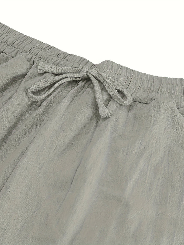 Levoire | Loisirs Coton Lin Pantalons Couleur Unie
