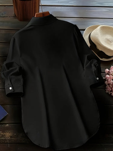 Levoire | Chemise Unie Avec Bouton Et Fente Élégante