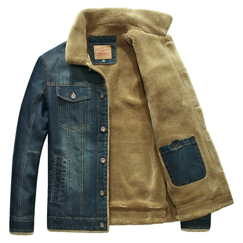 Levoire | Veste en denim renforcée à manches longues avec boutons