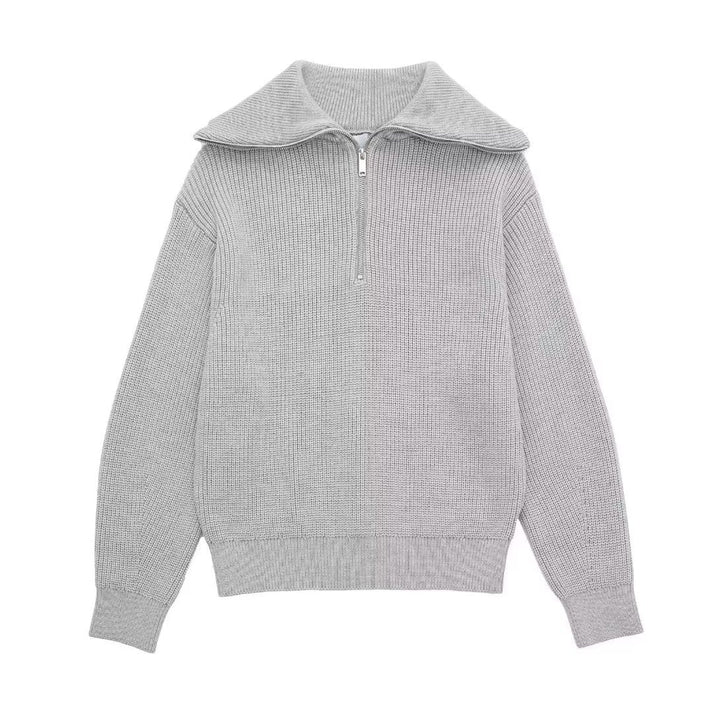 Levoire | Pull À Col Zippe Quart Gris