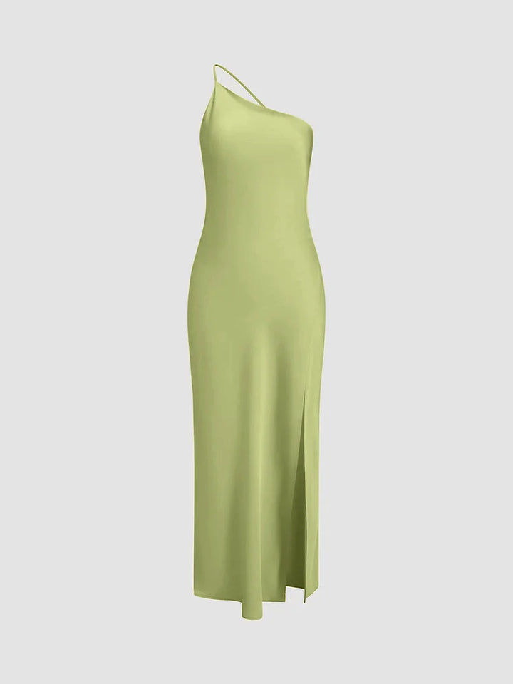 Levoire | Belle Robe Longue En Satin Vert