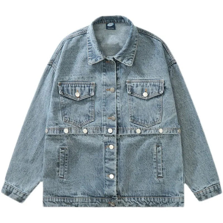 Levoire | Veste en denim à manches longues détachable avec poches