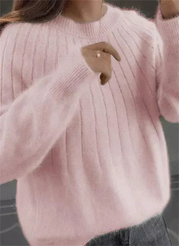 Levoire | Pull Moelleux En Tricot Pour Femmes Rose Clair Taille unique