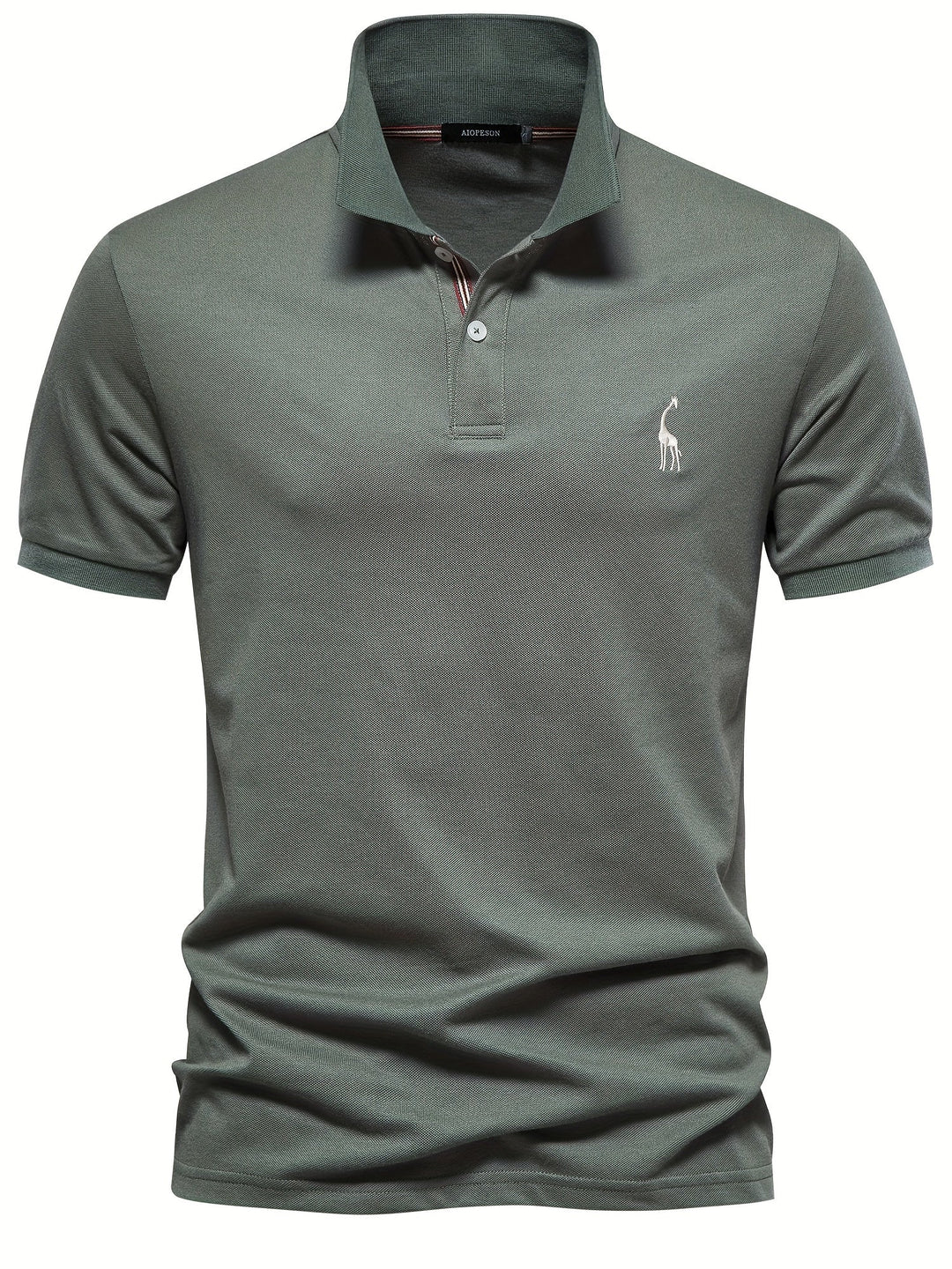 Levoire | Vêtements En Coton Mélangé Uni À Manches Courtes Avec Broderie De Girafe Olive vert 1