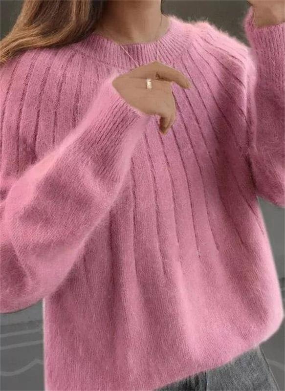 Levoire | Pull En Tricot Doux Rose foncé