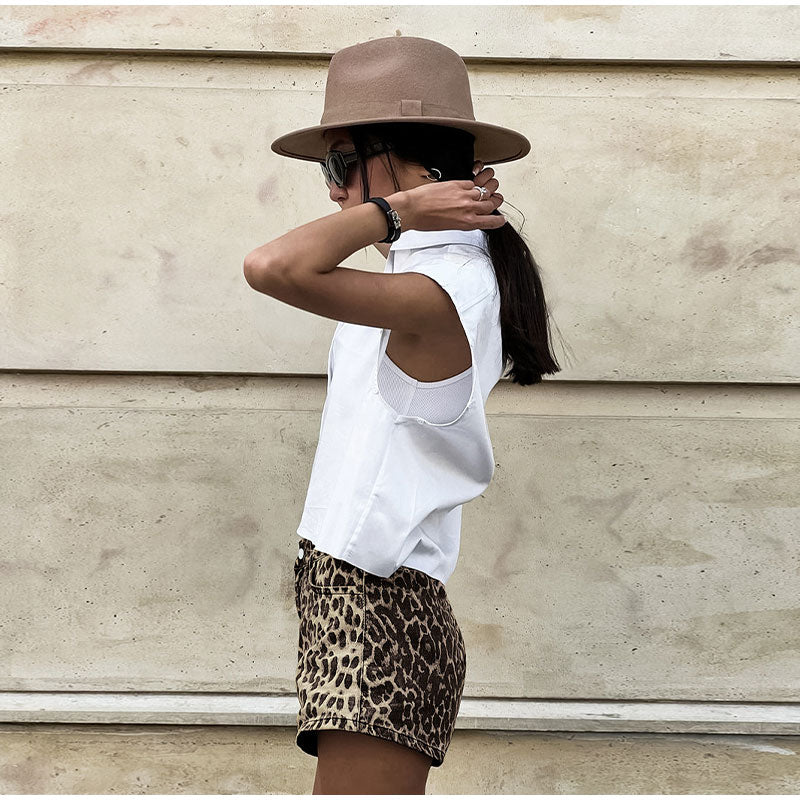 Levoire | Pantalon En Denim Imprimé Léopard