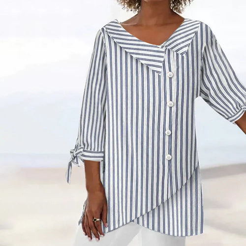 Levoire | Chemise Longue Rayée Chic Avec Boutons