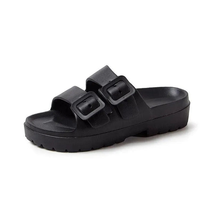 Levoire | Chaussures élégantes à double boucle - Confort et style pour l'été ! Noir