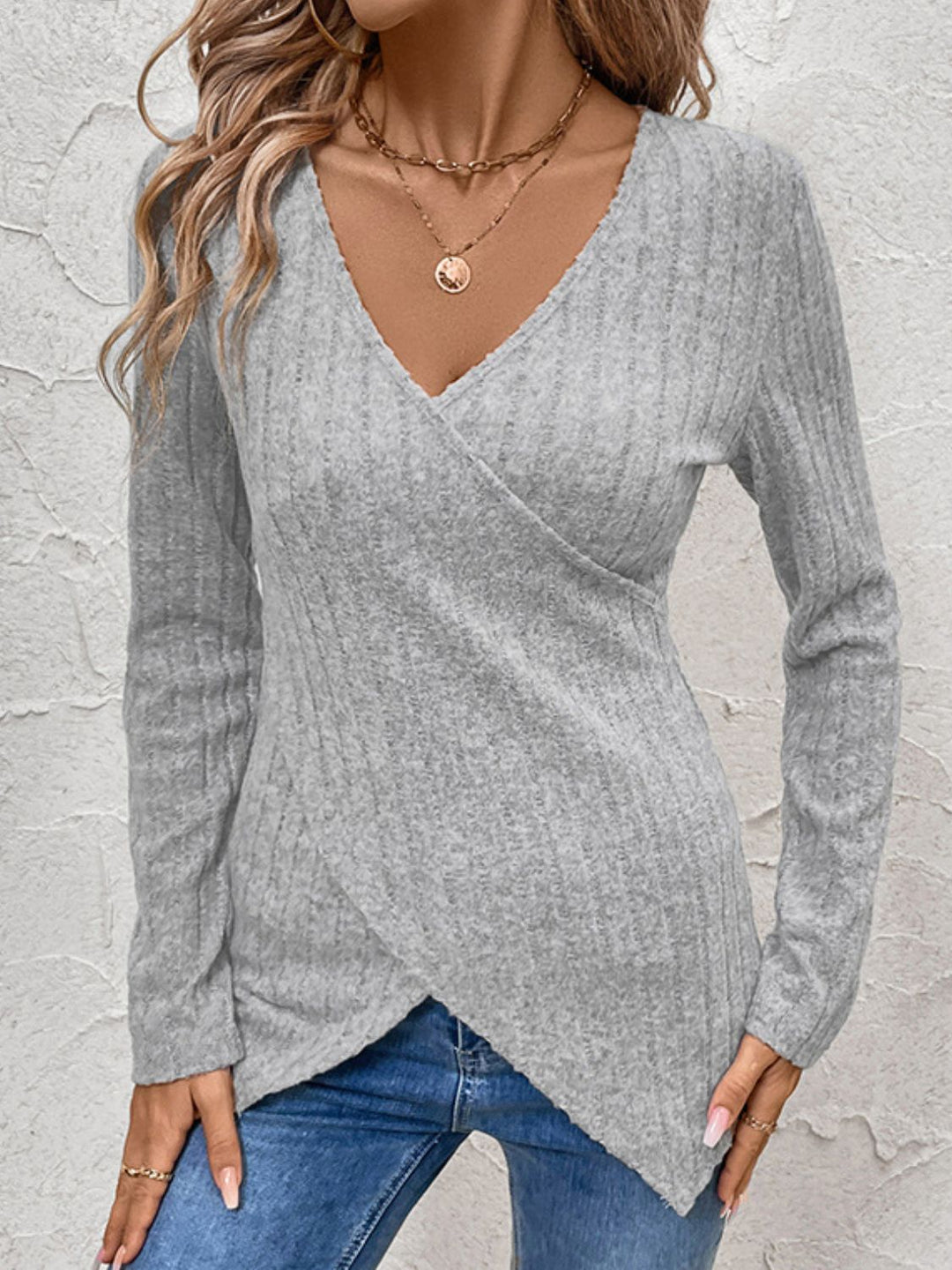 Levoire | Perfee Vri Enveloppé T-shirt à manches longues Gris clair