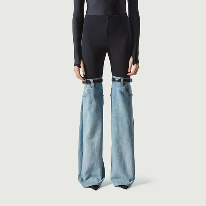 Levoire | Pantalons droits mi-longs pour femmes Bleu