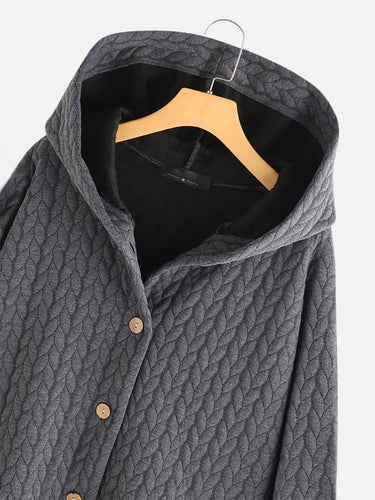 Levoire | Veste À Capuche À Manches Longues Chaude Avec Bouton