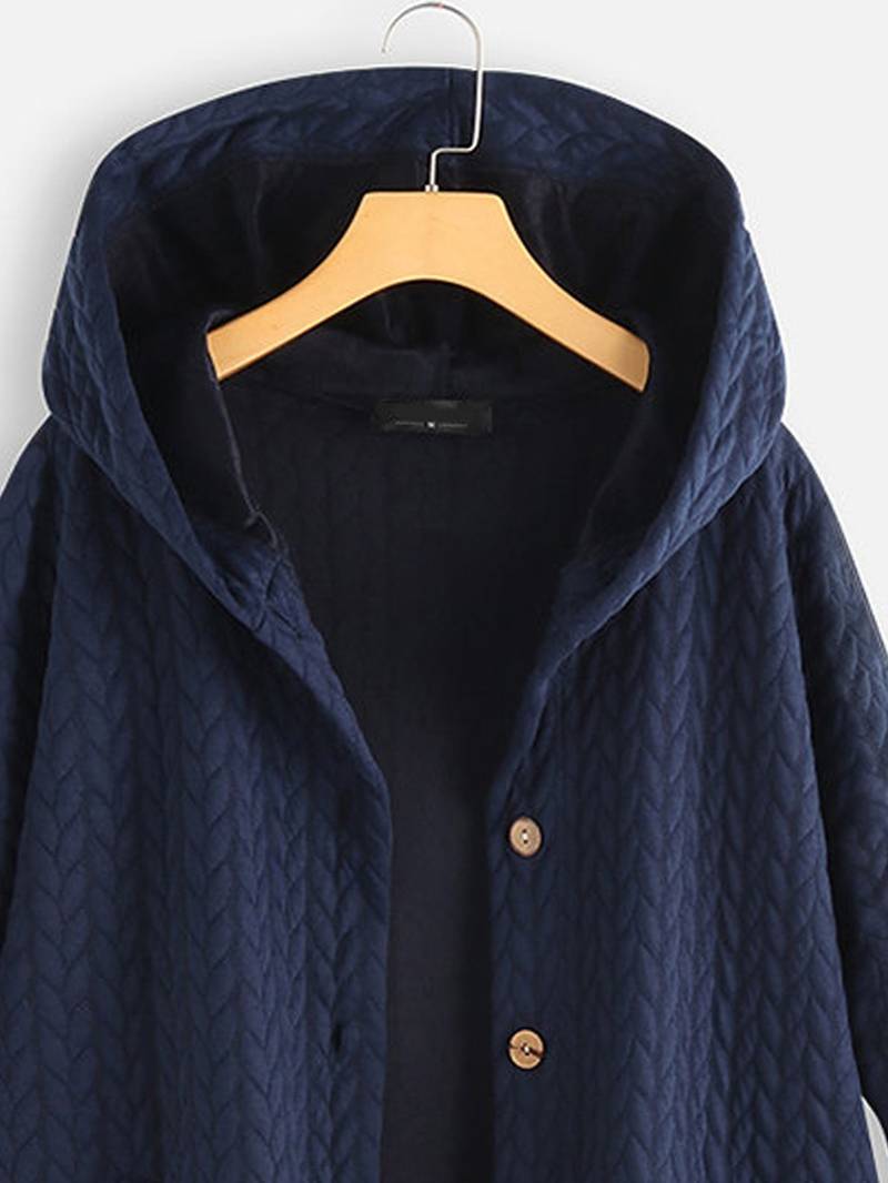 Levoire | Veste À Capuche À Manches Longues Chaude Avec Bouton