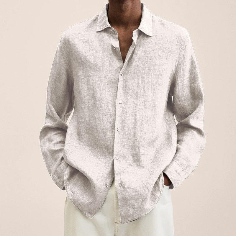 Levoire | Chemise À Col Avec Manches Longues Pour Hommes Blanc