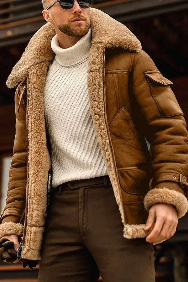 Levoire | Pilote Veste En Cuir Pour Hommes Braun