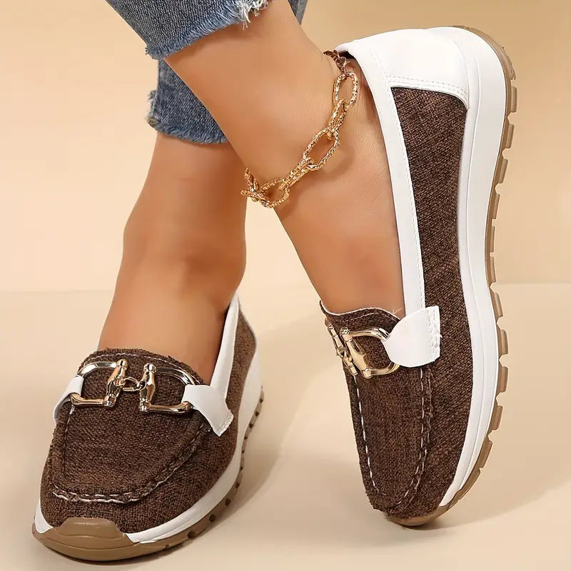 Levoire | Rento Slip On Tennis Avec Détails En Chaîne Pour Femmes Marron clair