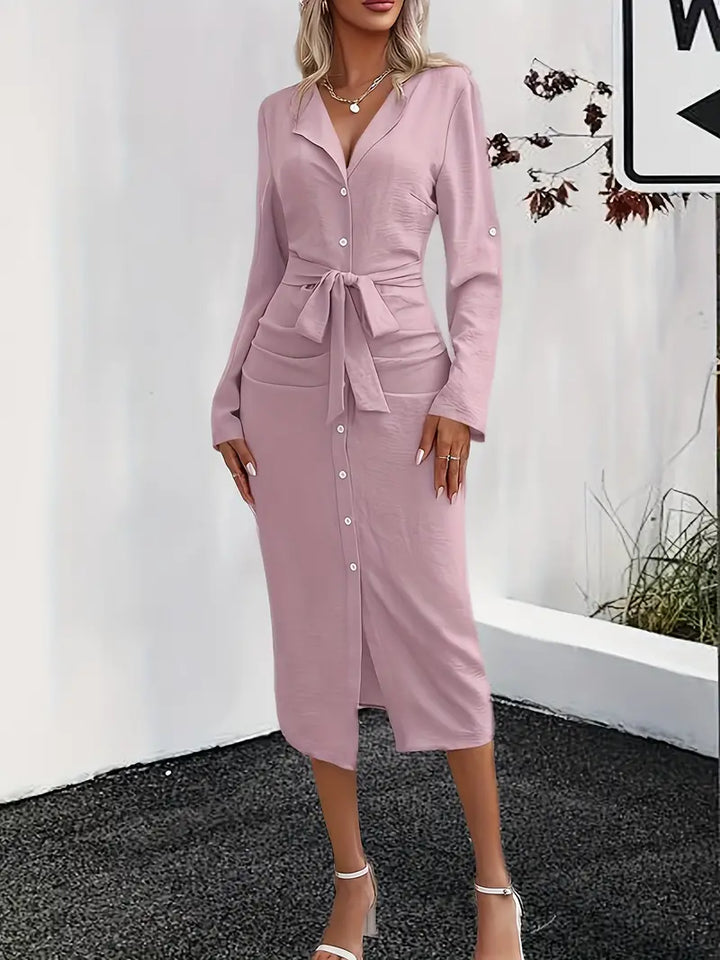 Levoire | Chemisier Robe Avec Patte De Boutonnage Et Ceinture