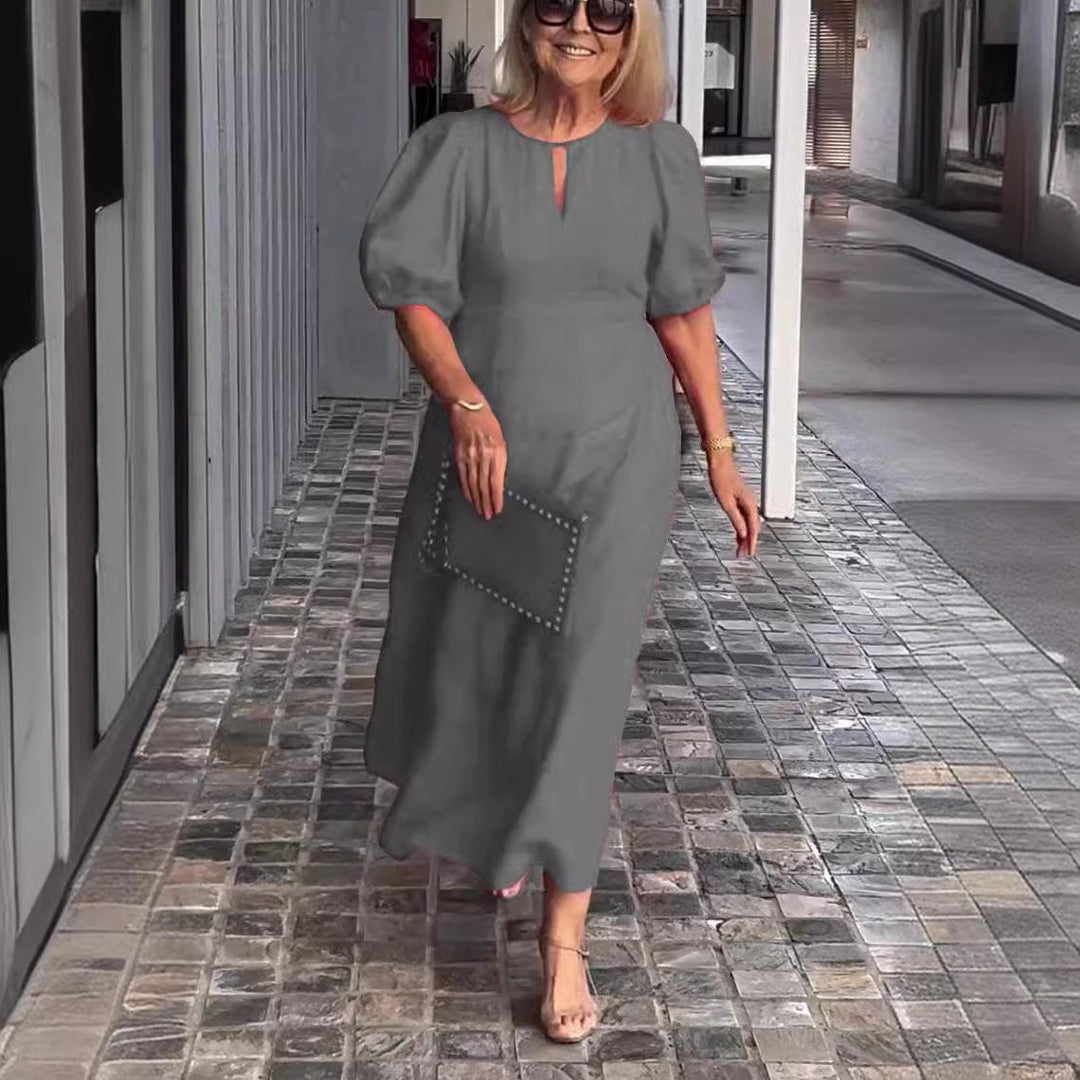 Levoire | Robe Midi Classique Pour Tous Les Jours Gris