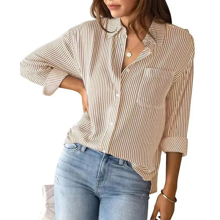 Levoire | Chemise rayée pour femmes Khaki