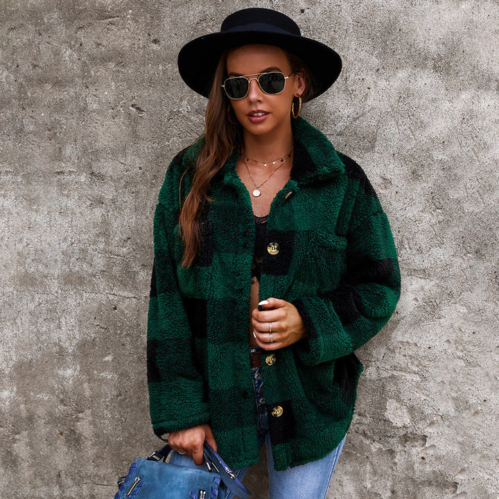 Levoire | VESTE EN FOURRURE KARIERTER Vert