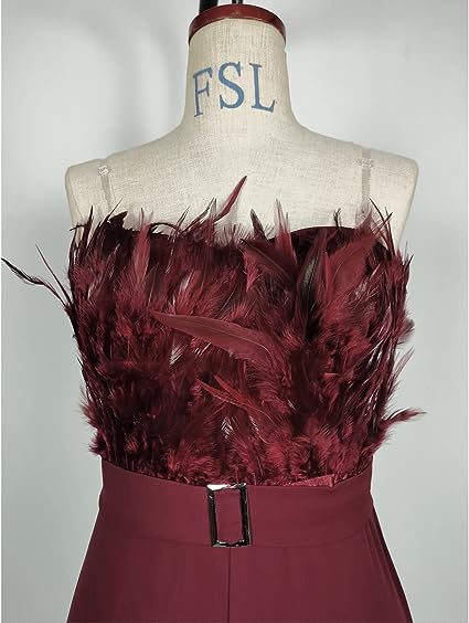 Levoire | Robe Salopette Élégante Avec Partie À Plumes