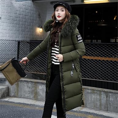 Levoire | Manteau Long Avec Col En Fourrure Vert