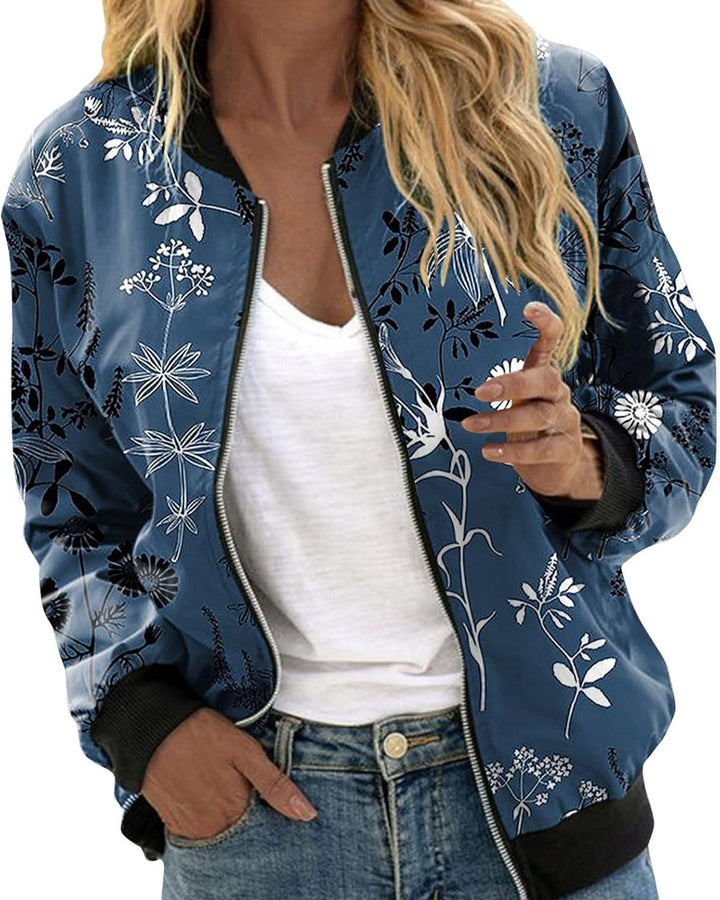 Levoire | Veste Bomber À Motif Floral Pour Femmes 1-Marine