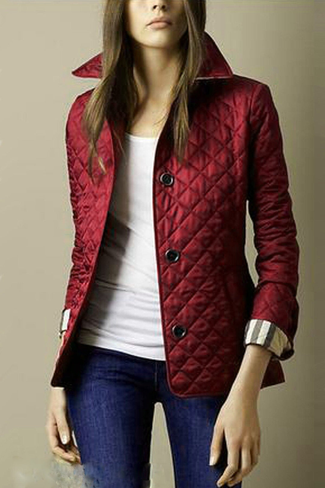 Levoire | Femme Veste Matelassée | Elégant Rouge