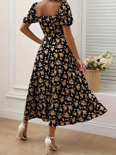 Levoire | Robe En A-Ligne Avec Imprimé Floral Et Manches Bouffantes Pour Le Printemps Et L'Été