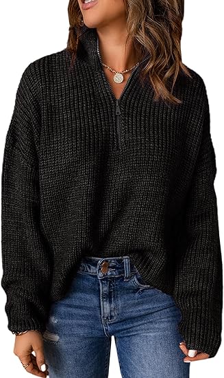 Levoire | Pulls Pour Femmes Élégants Avec Décolleté En V Et Col Polo Noir