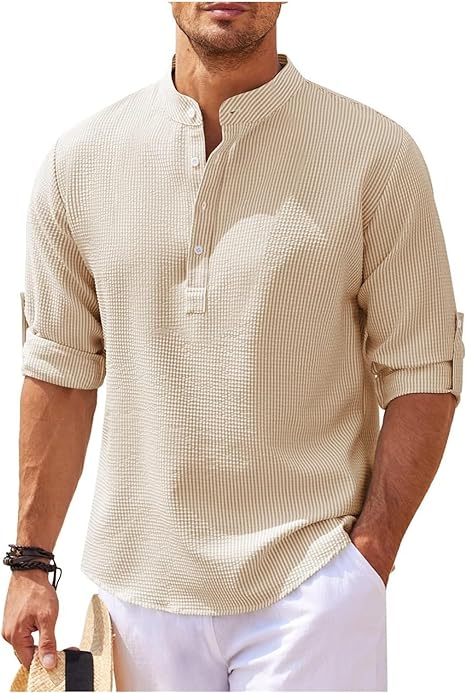 Levoire | Chemise Élégante À Col Montant Beige