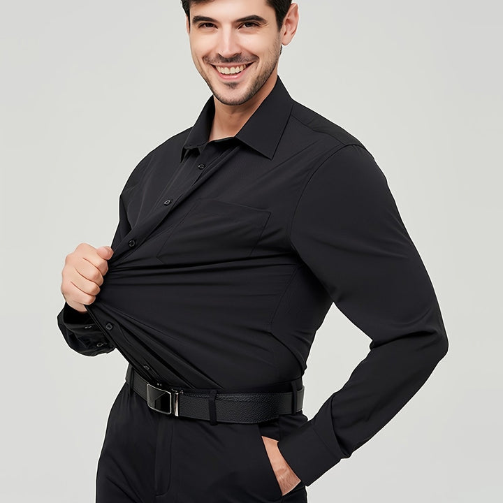 Levoire | Chemise De Business En Coton Respirant Pour Homme Noir