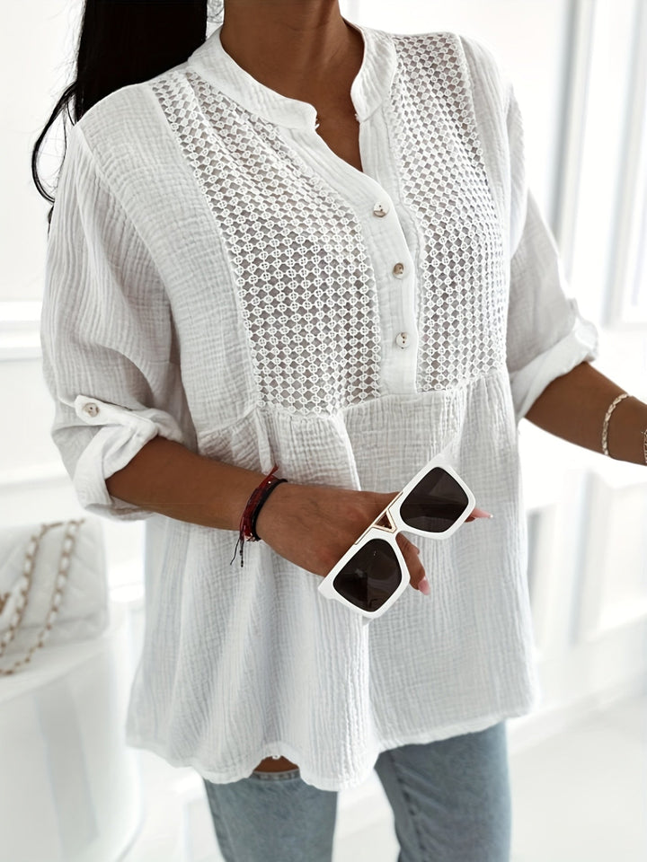 Levoire | Chemise En Lin - Chemise D'Été Aérée Avec Fermeture À Boutons - Légère Et Confortable Pour Temps Chaud Blanc