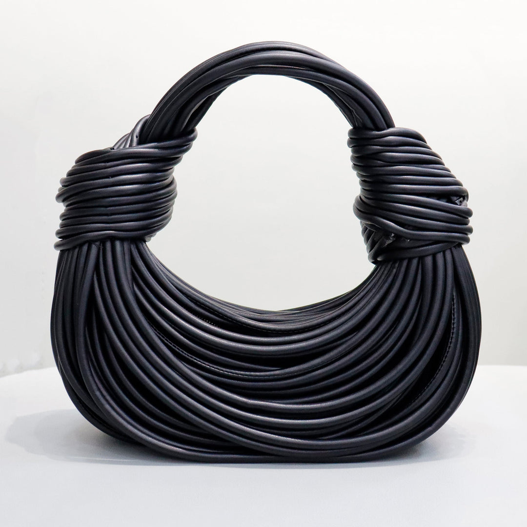 Levoire | Sac À Main En Toile Uni Tissé À La Main Pour Femmes Noir