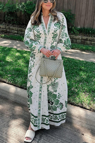 Levoire | Robe maxi à manches longues imprimée